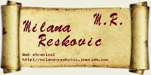 Milana Resković vizit kartica